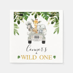 Serviette En Papier Wild One Safari Jeep Premier anniversaire