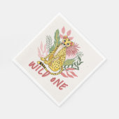 Serviette En Papier Wild One Safari Pink Cheetah Kids Birthday Party (Coin)