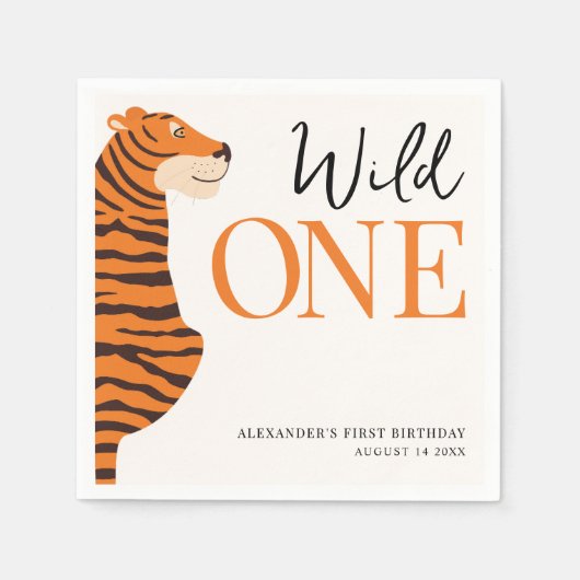 Serviette En Papier Wild One Tiger 1er anniversaire (Devant)