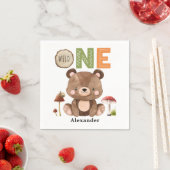 Serviette En Papier Wild One Woodland Bear 1er Anniversaire Napkins (En situation)