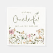 Serviette En Papier Wild & Onedering Fleur sauvage 1er anniversaire fê (Devant)