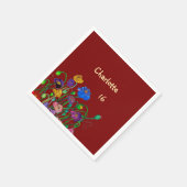 Serviette En Papier Wild Poppy Deep Red & Butter Yellow Birthday (Coin)