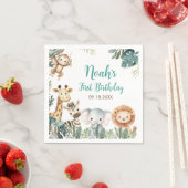 Serviette En Papier Wild Safari Animals Birthday Party (En situation)