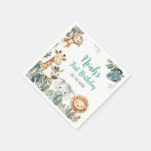 Serviette En Papier Wild Safari Animals Birthday Party (Coin)