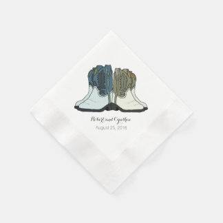 Serviette En Papier Wild West Country Cowboy Boots Mariage