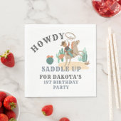 Serviette En Papier Wild West Cowboy Boy 1er anniversaire (En situation)