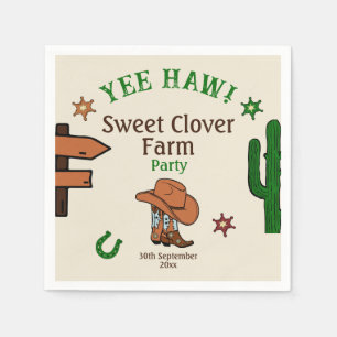 Serviette En Papier Wild West Rustic Cowboy Parti occidental