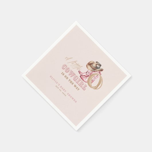 Serviette En Papier Wild Western Little Cowgirl Baby Shower Party (Coin)