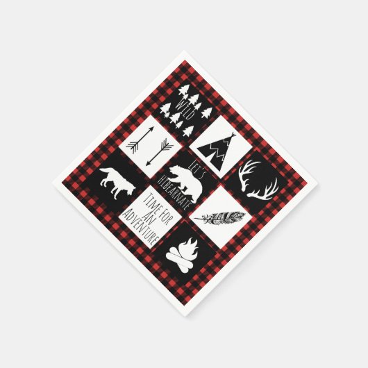 Serviette En Papier Wilderness rustique & Animaux Luminjack Plaid (Coin)
