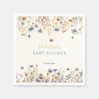 Serviette En Papier Wildflower Baby Shower Spring
