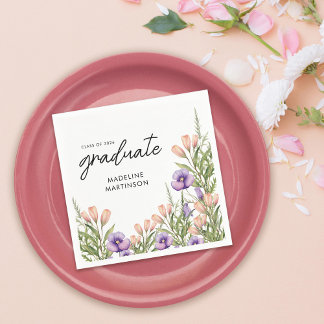 Serviette En Papier Wildflower Botanical Graduation Party
