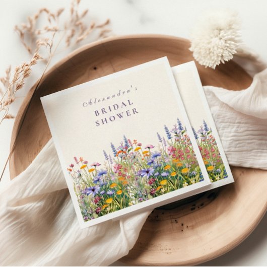 Serviette En Papier Wildflower Bridal Shower