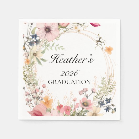 Serviette En Papier Wildflower Graduation  (Devant)