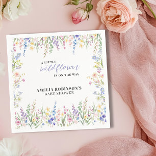 Serviette En Papier Wildflower Is On The Way Fête Florale de Naissance