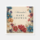 Serviette En Papier Wildflower Meadow Baby Shower (Devant)