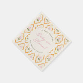 Serviette En Papier Wildflower Mughal Motif Baby in Bloom Shower (Coin)