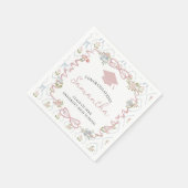 Serviette En Papier Wildflower Pink Bow Graduation (Coin)