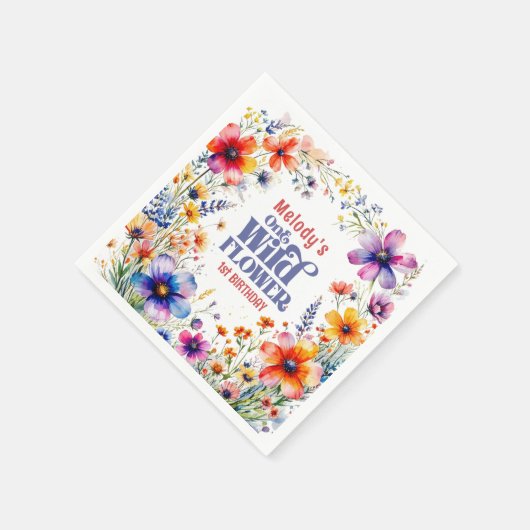 Serviette En Papier Wildflower Wild One 1st birthday  (Coin)