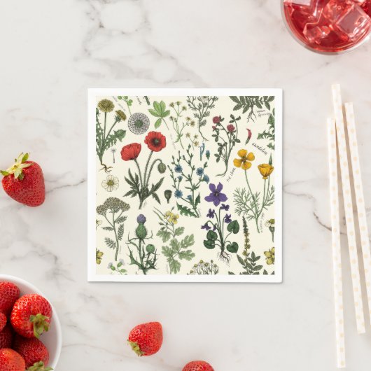 Serviette En Papier Wildflowers collage (En situation)