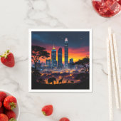 Serviette En Papier Wildlife City Skyline Sunset Naples (En situation)