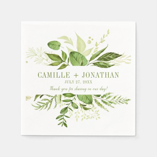 Serviette En Papier Wildwoods Botanical Rustic Greenerreception (Devant)