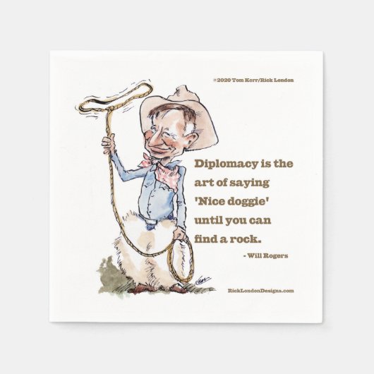 Serviette En Papier Will Rogers & Citation (Devant)