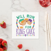 Serviette En Papier Will Run for King Cake Funny Mardi Gras Running (En situation)