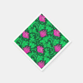 Serviette En Papier William Morris Anemone, Emerald Green et Fuchsia (Coin)