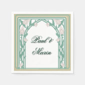 Serviette En Papier William Morris Art déco Floral Vins verts (Devant)