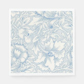 Serviette En Papier William Morris, Art Nouveau Elegant Bleu Acanthus (Devant)