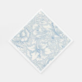 Serviette En Papier William Morris, Art Nouveau Elegant Bleu Acanthus (Coin)