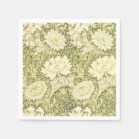 Serviette En Papier William Morris Chrysanthemum Motif floral (Devant)