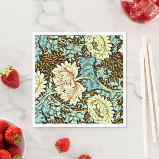 Serviette En Papier William Morris - Chrysanthemum Pastels (En situation)