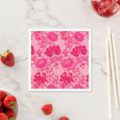 Serviette En Papier William Morris Chrysanthemums, Fuchsia Pink (En situation)