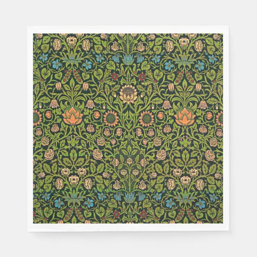 Serviette En Papier William Morris - Columbine, dark green, (Devant)