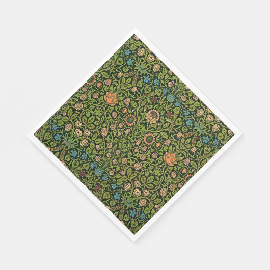 Serviette En Papier William Morris - Columbine, dark green, (Coin)