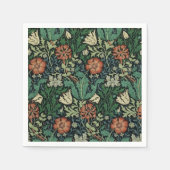 Serviette En Papier William Morris Compton Floral Art Nouveau Motif (Devant)