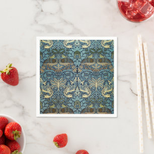 Serviette En Papier William Morris Dessin Tissé Paon et Dragon