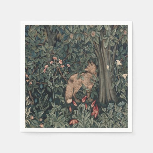 Serviette En Papier William Morris Faune sauvage Fox (Devant)