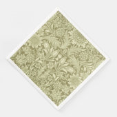 Serviette En Papier William Morris Fleur verte tournesol (Coin)