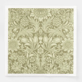 Serviette En Papier William Morris Fleur verte tournesol (Devant)