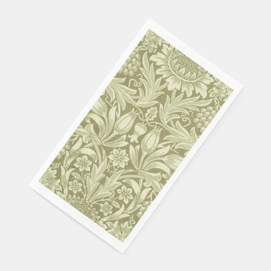 Serviette En Papier William Morris Fleur verte tournesol (Coin)