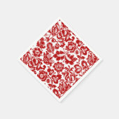 Serviette En Papier William Morris Floral Damask, Deep Red et White (Coin)