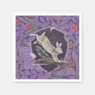 Serviette En Papier William Morris Forest Rabbit Floral Art Nouveau