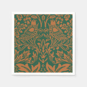 Serviette En Papier William Morris Frère Lapin Ambre Noir Motif