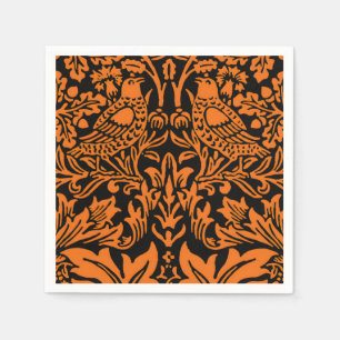 Serviette En Papier William Morris Frère Lapin Motif Noir Rust