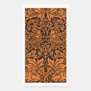 Serviette En Papier William Morris Frère Lapin Motif Noir Rust