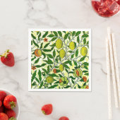 Serviette En Papier William Morris Fruit exotique, Citron jaune (En situation)