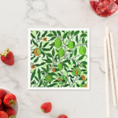 Serviette En Papier William Morris Fruit exotique, Vert citron vert (En situation)