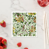 Serviette En Papier William Morris - Honeysuckie vert et jaune (En situation)
